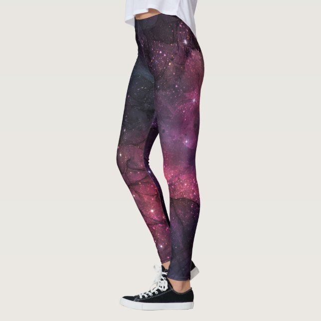 Leggings Starry Stars Outer Space Galaxy Planetary Pattern (Izquierda)