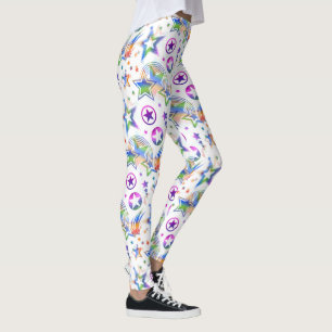Leggings Stars Tattoo patrón transparente coloreado + tus i