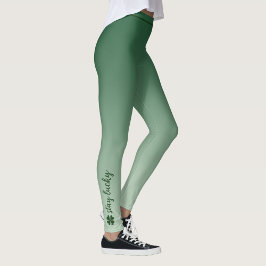 Leggings Stay Lucky Shamrock Irish Green