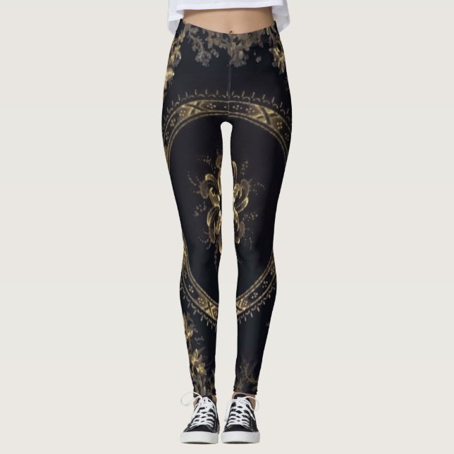 Leggings Steampunk Victoria azul/negro (Anverso)