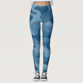 Leggings Steel Blue Monocolor Camo