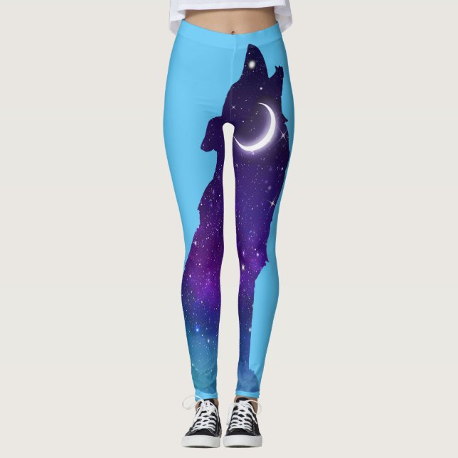 Leggings Sterne Galaxis Stars Galaxy Wolf (Anverso)
