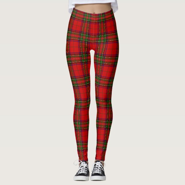 Leggings Stewart / Stuart tartan rojo platillo verde (Anverso)