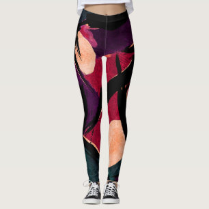 Leggings Streaks del arcoiris: Textura acrílica abstracta