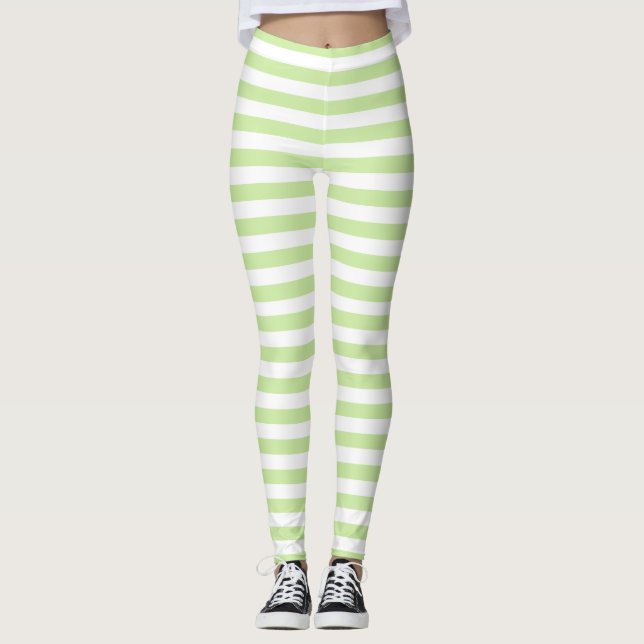 Leggings strips deportes verdes diseño original deporte flo (Anverso)