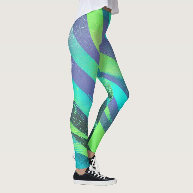 Leggings Strömende Farbwogen im Neonlicht (Derecha)