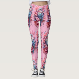 Leggings Stunning Pastel Hummingbird Floral
