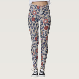 Leggings Stunning Teal and Magenta Foliage Pattern 