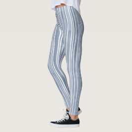 Leggings Stylish Blue Hand Painted Striped Yoga Exercise