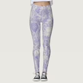Leggings Stylish Blue Paris Toile Design
