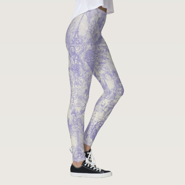Leggings Stylish Blue Paris Toile Design (Derecha)
