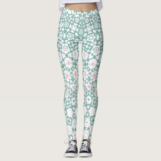 Leggings Stylish Modern Geometric Green Pink