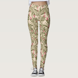 Leggings Stylized pink bell-shaped floral pattern