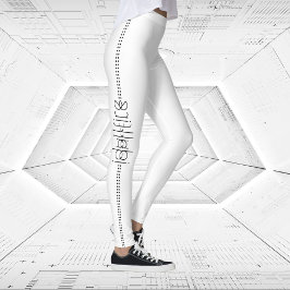 Leggings Su nombre como glifos alienígenas blancos