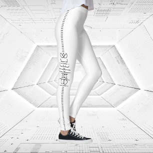 Leggings Su nombre como glifos alienígenas blancos