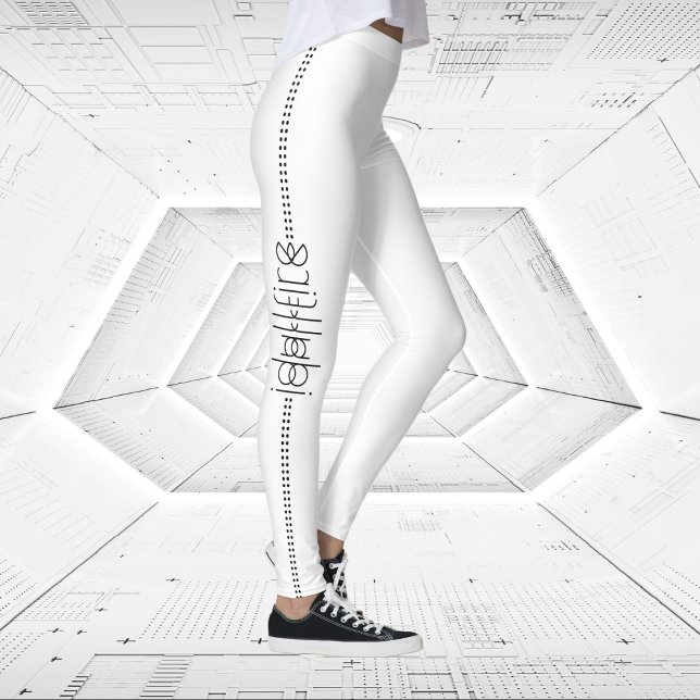 Leggings Su nombre como glifos alienígenas blancos (Subido por el creador)