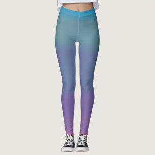 Leggings Suave Bonito de color turquesa con pestañas de col