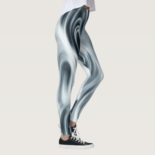 Leggings Suave Wispy Fluir Río Abstract Swirls (Derecha)