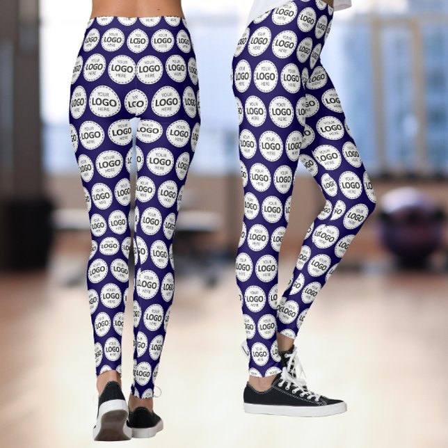 Leggings Subir patrón de logotipo azul marino (Subido por el creador)