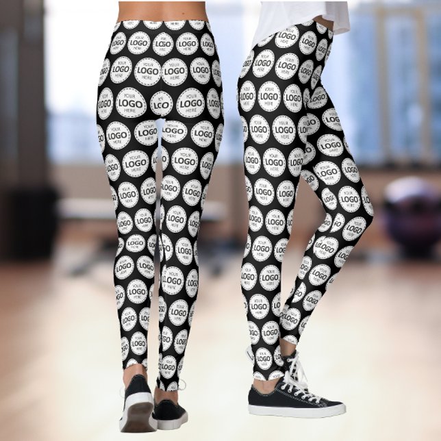 Leggings Subir patrón de logotipo negro (Subido por el creador)