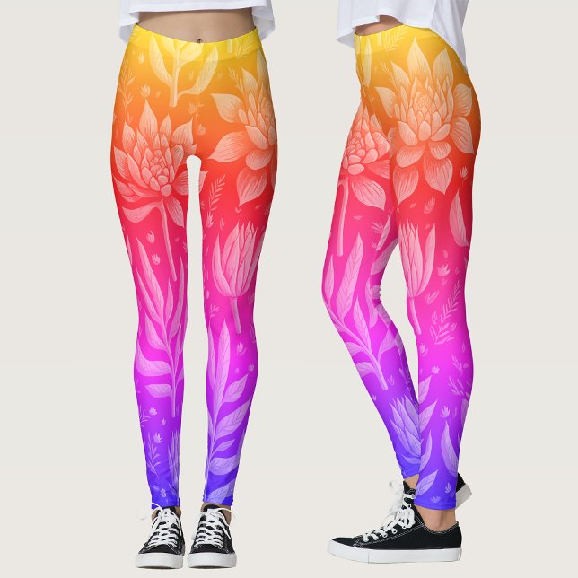 Leggings Suculentas de jardín con gradiente rosa amarillo g (Subido por el creador)