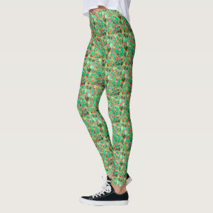 Leggings Suculento Cactus Potted Plants Green Cacti Garden