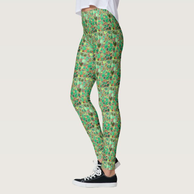 Leggings Suculento Cactus Potted Plants Green Cacti Garden (Izquierda)