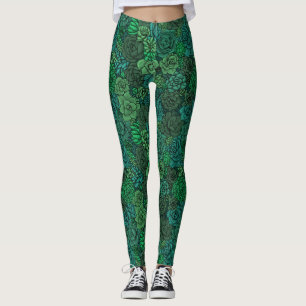 Leggings Suculento jardín en verde