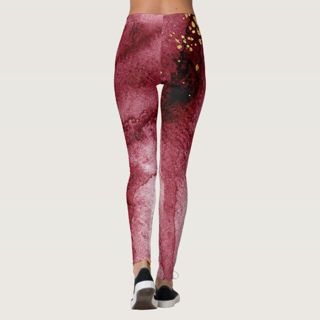 Leggings Sueño, berenjena, ropa de actividad salpicada de o (Reverso)