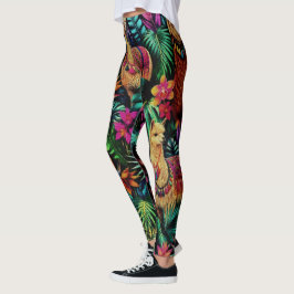 Leggings Sueño de Llamas en la Jungla Patrón de Superficie