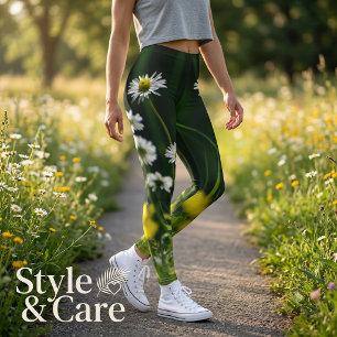 Leggings Sueño de margarita: Hermosa naturaleza floral
