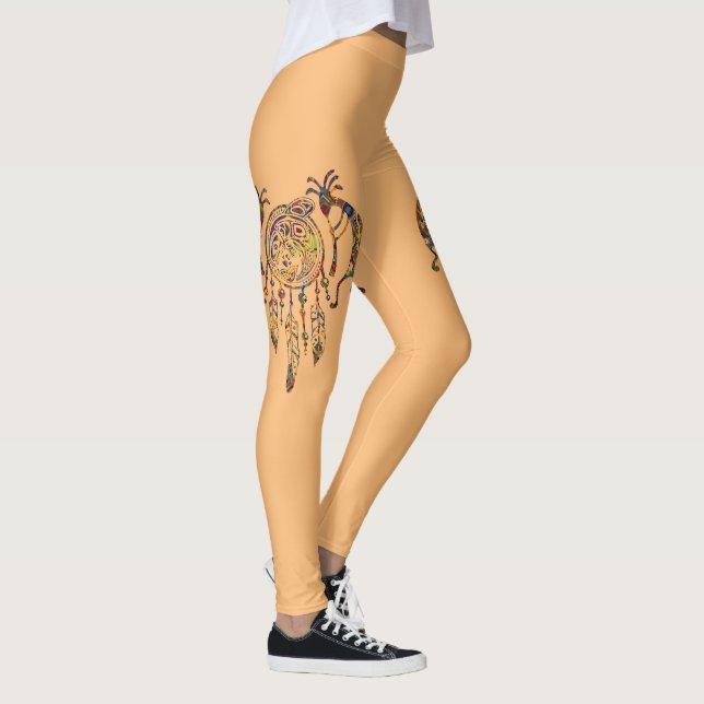 Leggings Sueño nativo americano de ballena Kokopelli 2 (Derecha)