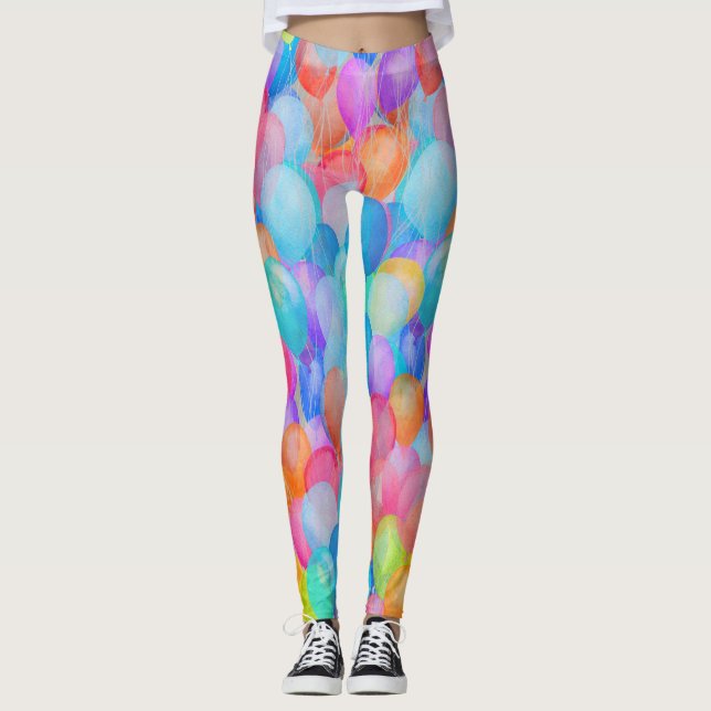 Leggings Sueños de arcoiris: arte de globos acuáticos (Anverso)