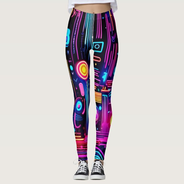 Leggings Sueños de Circuitos de Neón (Anverso)