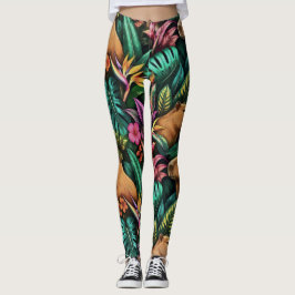 Leggings Sueños de Jungla de Carpincho Patrón de Superficie
