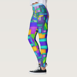 Leggings Sueños de Vibraciones Eléctricas Arte Abstracto Vi
