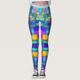 Leggings Sueños de Vibraciones Eléctricas Arte Abstracto Vi