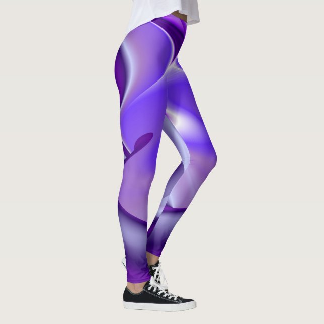Leggings Sueños del arcoiris de flores moradas (Derecha)