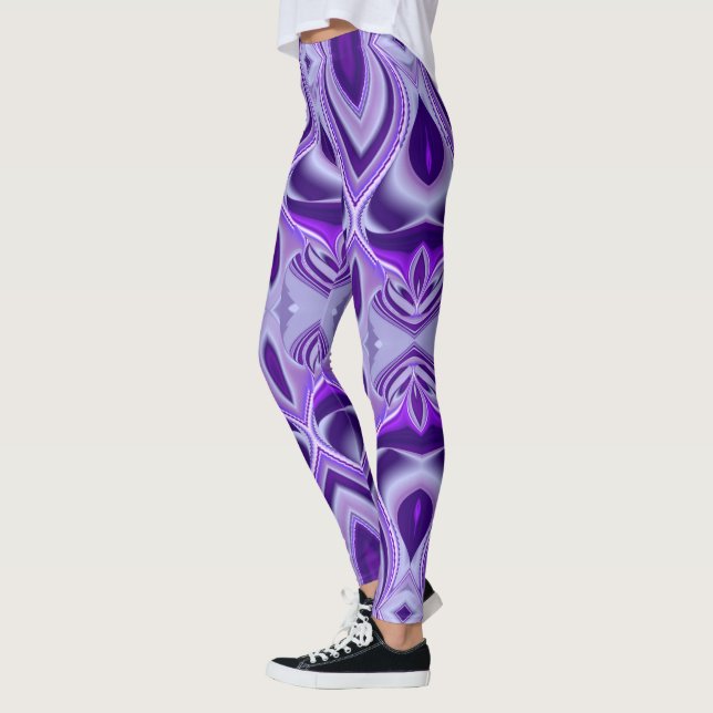 Leggings Sueños del arcoiris de flores moradas (Izquierda)