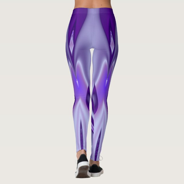 Leggings Sueños del arcoiris de flores moradas (Reverso)