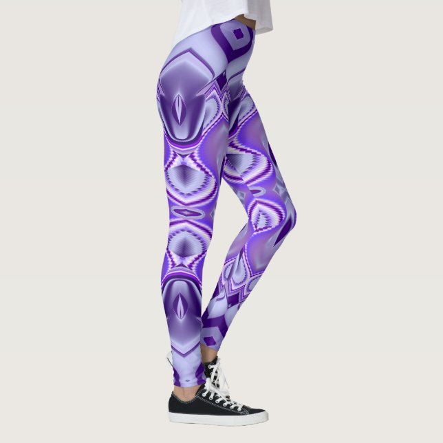 Leggings Sueños del arcoiris de flores moradas (Derecha)