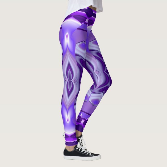 Leggings Sueños del arcoiris de flores moradas (Derecha)