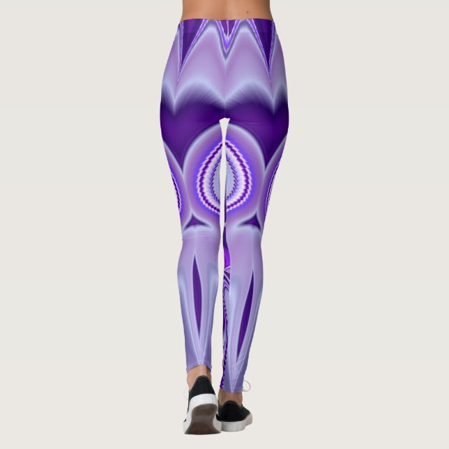 Leggings Sueños del arcoiris de flores moradas (Reverso)