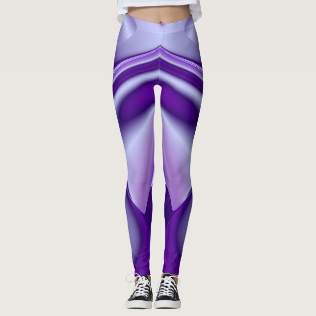 Leggings Sueños del arcoiris de flores moradas (Anverso)