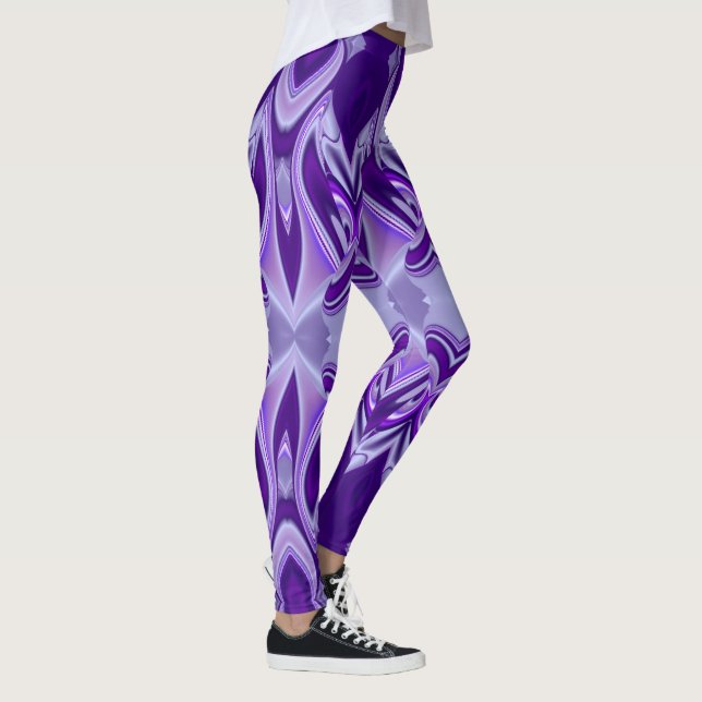 Leggings Sueños del arcoiris de flores moradas (Derecha)