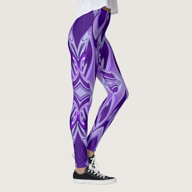 Leggings Sueños del arcoiris de flores moradas (Derecha)