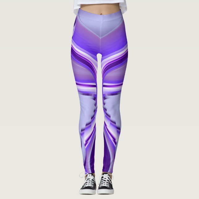 Leggings Sueños del arcoiris de flores moradas (Anverso)