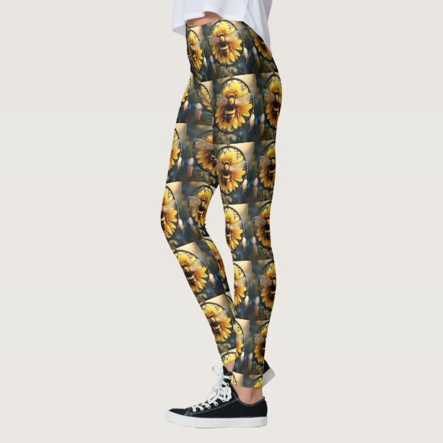 Leggings "Sueños llamativos: Sueño de abeja girasol" (Izquierda)