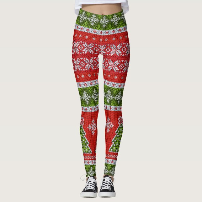 Leggings Suéter de Navidades feos| Piernas de Isla Roja (Anverso)