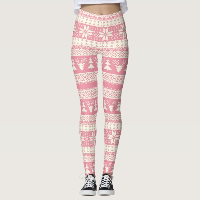 Leggings Suéter del navidad de los rosas bebés (Anverso)